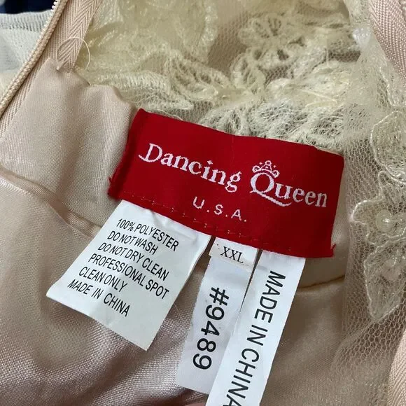 DANCING QUEEN Sequined Rhinestones short cocktail party Prom Dress XXL Ivory - Picture 5 of 10